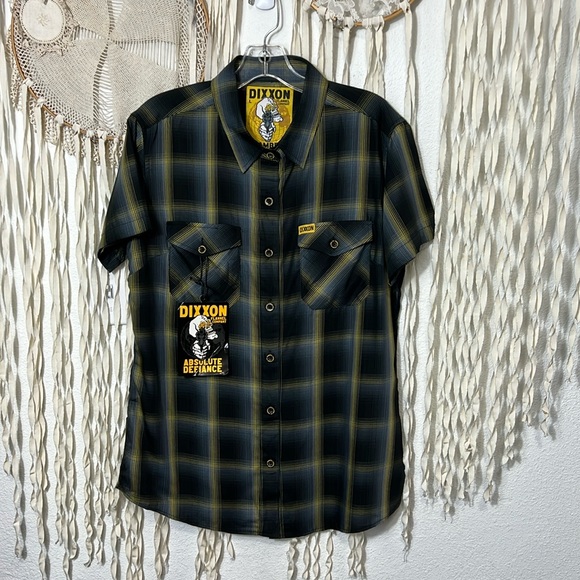 DIXXON Tops - Dixxon Short Sleeve Bamboo Blend Plaid Chambers Shirt Size Large